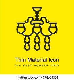 Chandelier bright yellow material minimal icon or logo design