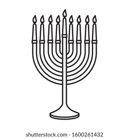 chandelier with candles line style icon vector illustration design