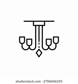 Kronleuchter Decke Symbol Vektor