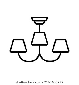 chandelier ceiling light  icon vector