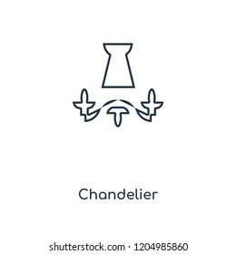 Chandelier concept line icon. Linear Chandelier concept outline symbol design. This simple element illustration can be used for web and mobile UI/UX.