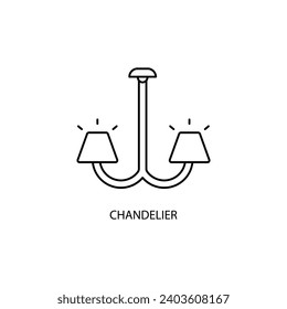 Symbol der Kronleuchter-Konzeptzeile. Einfache Elementgrafik. Kronleuchter Konzept Umrisssymbol Design.