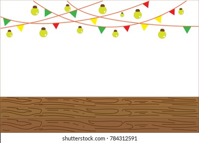 The chandelier decorated the brightly color flag and on a white background
 and display area for your products.