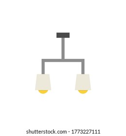 Lámpara de araña, icono de la lámpara de techo, ilustración vectorial aislada en fondo blanco