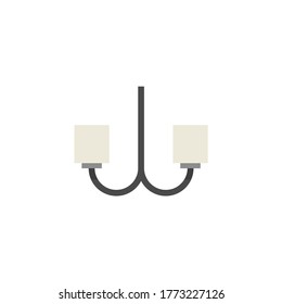 Chandelier flat, Ceiling lamp icon, vector illustration isolated on white background