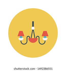 chandelier glyph flat vector icon