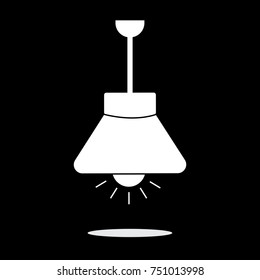 Chandelier icon. Black background. Vector.