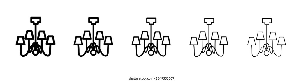 Ícone de Chandelier sinal de vetor preto e branco