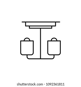 chandelier icon. Element of simple web icon with name for mobile concept and web apps. Thin line chandelier icon can be used for web and mobile on white background