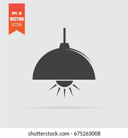 Chandelier icon in flat style isolated on grey background. For your design, logo. Vector illustration.