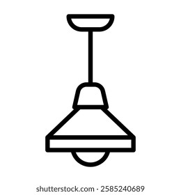 chandelier icon Flat vector set outline
