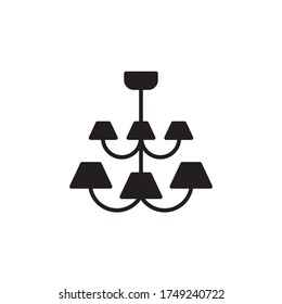 Kronleuchter Symbol Glyph Vektor. einzeln auf weißem Hintergrund