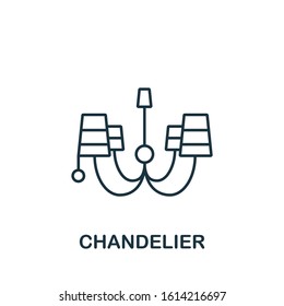 Chandelier icon from interior collection. Simple line element Chandelier symbol for templates, web design and infographics