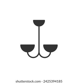 Chandelier icon isolated on white background. Lamp symbol modern, simple, vector, icon for website design, mobile app, ui. Vector Illustration