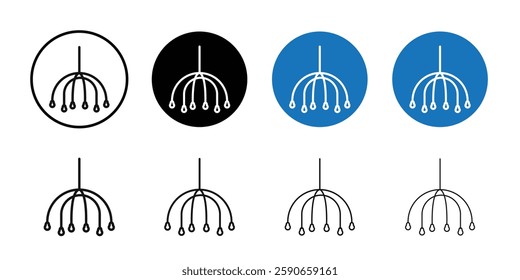 Chandelier icon line art vector
