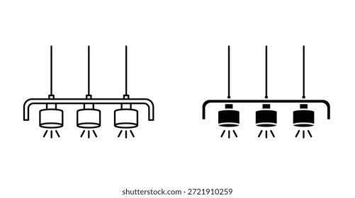 Icono de candelabro. Línea con trazo editable y plano para el Web