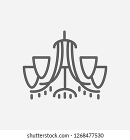 Chandelier icon line symbol. Isolated vector illustration of chandelier icon sign concept for your web site mobile app logo UI design.