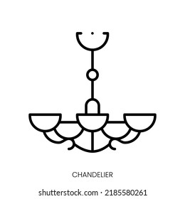 chandelier icon. Linear style sign isolated on white background. Vector illustration