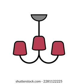 Chandelier icon on white background.