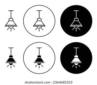 chandelier icon set in black filled and outlined style. suitable for UI designs