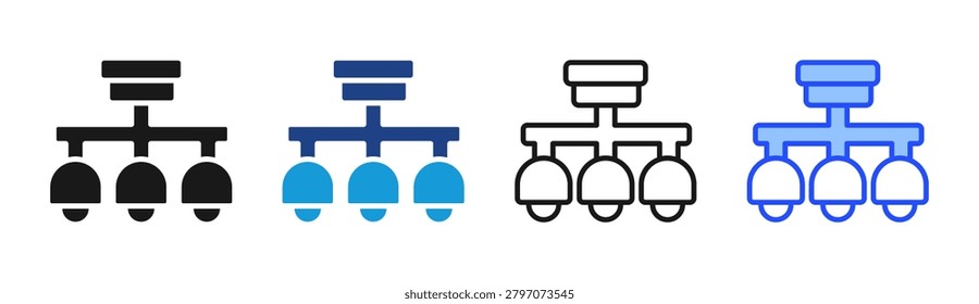 Chandelier icon set multiple style collection