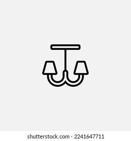 Chandelier icon sign vector,Symbol, logo illustration for web and mobile