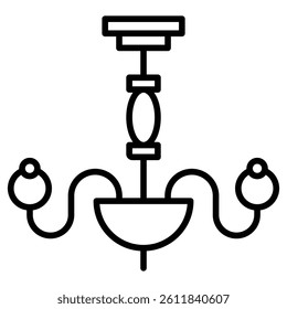 Chandelier icon Simple outline vector logo