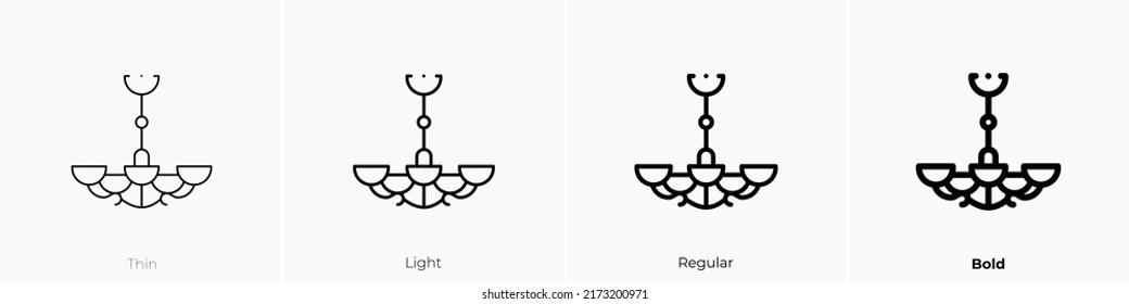 chandelier icon. Thin, Light Regular And Bold style design isolated on white background