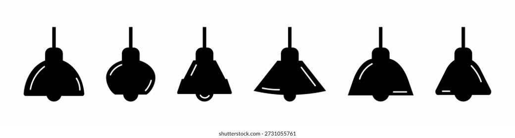 Icono de la lámpara de colección de Vector. Conjunto de diseños de Vector de icono de candelabro. Vector de stock.