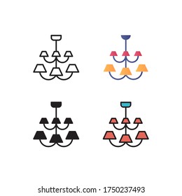 vectores de iconos de candelabro con un diseño de estilo diferente. aislado en fondo blanco