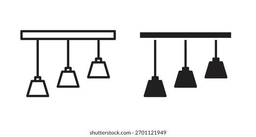 Kronleuchter Symbol, Vektorsymbol, flach und trendige Strichlinie