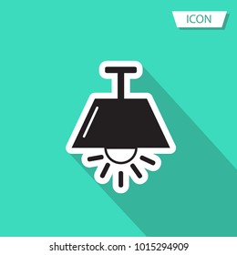 Chandelier icon vector isolated on green background.