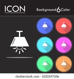 Chandelier icon vector isolated on six color background.
