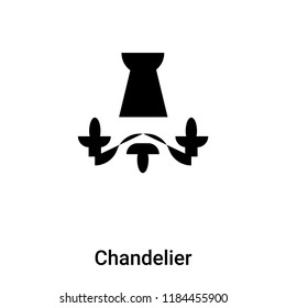 Chandelier icon vector isolated on white background, logo concept of Chandelier sign on transparent background, filled black symbol