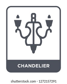 chandelier icon vector on white background, chandelier trendy filled icons from Furniture collection, chandelier simple element illustration