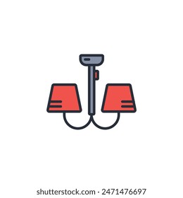chandelier icon. vector.Editable stroke.linear style sign for use web design,logo.Symbol illustration.