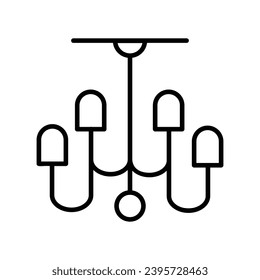 chandelier icon with white background vector stock illustration