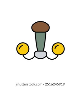 Kronleuchter-Symbol mit weißem Hintergrund, Vektorgrafik