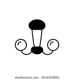 Kronleuchter-Symbol mit weißem Hintergrund, Vektorgrafik