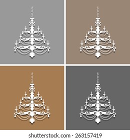 chandelier icons set great for any use. Vector EPS10.