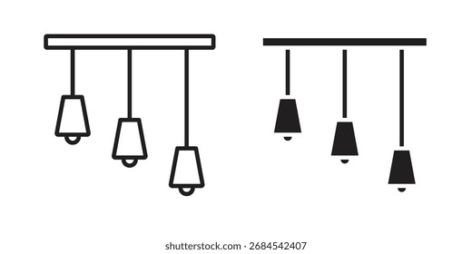 Kronleuchter Symbole einfache Vektorgrafik. Logo-Symbol-Set