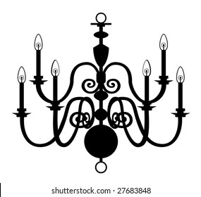 Chandelier isolated on the white background.