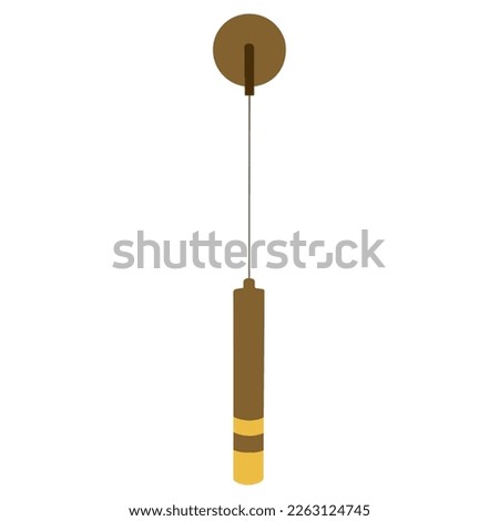 Chandelier isolated on white background. Ceiling light round pendant light fixture. Gold metal hanging lights. Pendant sconce lighting lamp. Vector