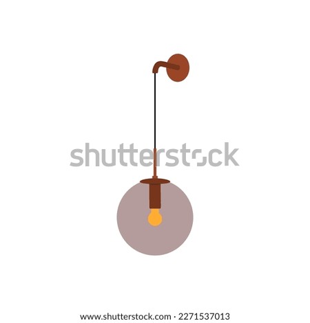 Chandelier isolated on white background. Ceiling light round pendant light fixture. Gold metal hanging lights. Pendant sconce lighting lamp. Vector