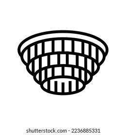 chandelier lamp ceiling line icon vector. chandelier lamp ceiling sign. isolated contour symbol black illustration