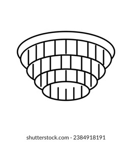 Kronleuchter Lampendecke Symbol Vektorgrafik. Deckenschild mit Kronleuchter. isoliertes Kontursymbol