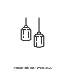 Chandelier lamp line icon. linear style sign for mobile concept and web design. Ceiling lamp outline vector icon. Symbol, logo illustration. Vector graphics