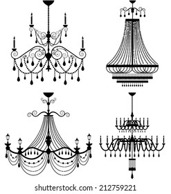 Chandelier lamp vector