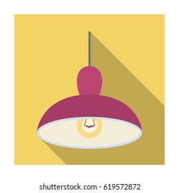 Chandelier with light bulb. The light in the bar. Pub single icon in flat style vector symbol stock illustration.
