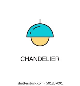 Chandelier line icon. High quality pictogram of home's furniture. Outline vector symbol for design website or mobile app. Thin line sign of chandelier for logo, visit card, etc.